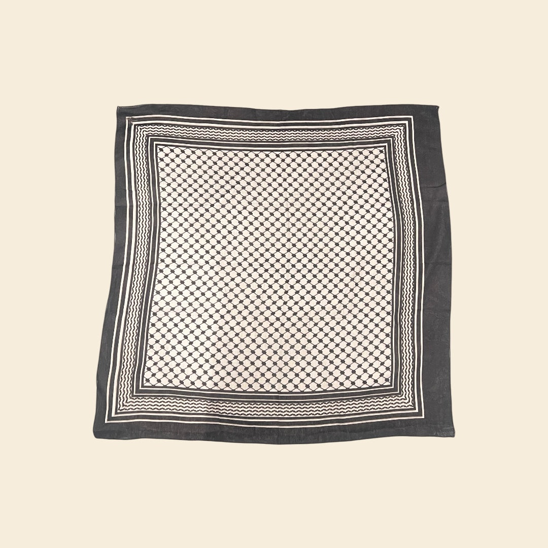 Palestinian Black Keffiyeh Square Bandana