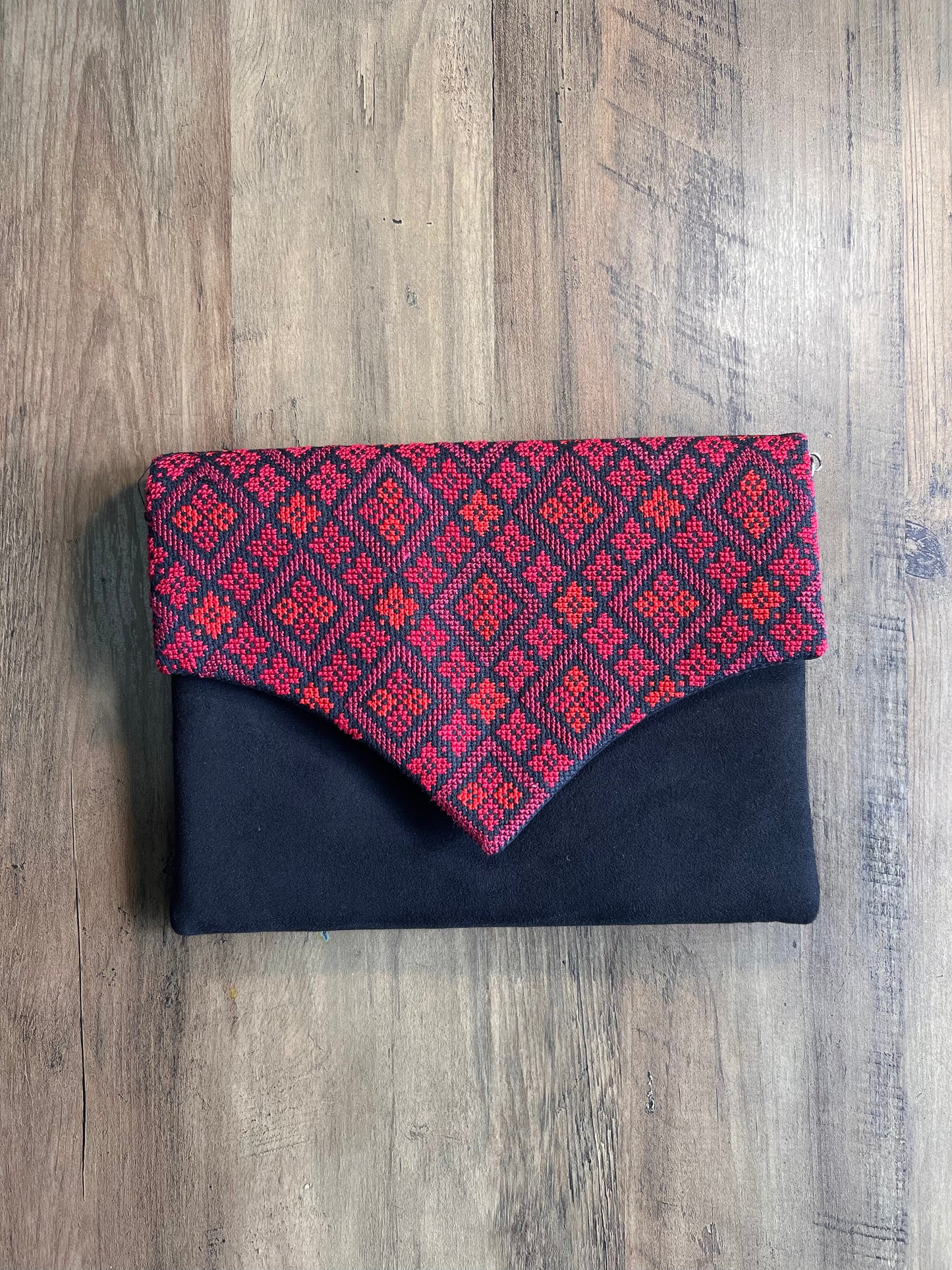 Handmade Heart Shaped Red & Colorful Traditional Tatreez