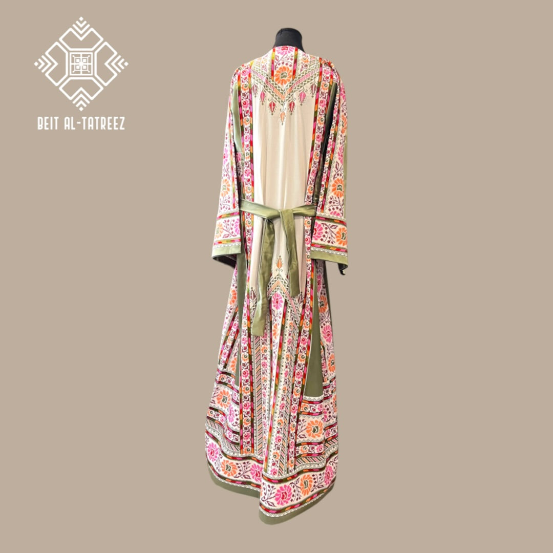 Zaytouna Palestinian Heritage Dress – Olive & Ivory