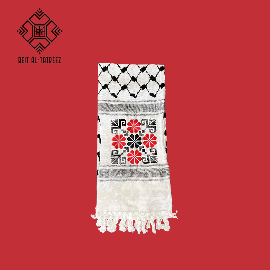 Tatreez Pride Keffiyeh Scarf - Embroidered