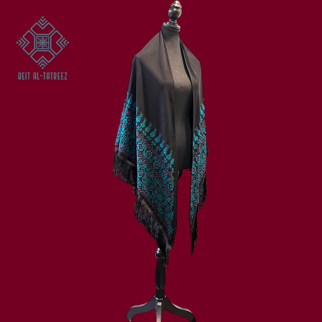 Moonlit Tatreez Shawl "One-of-One"