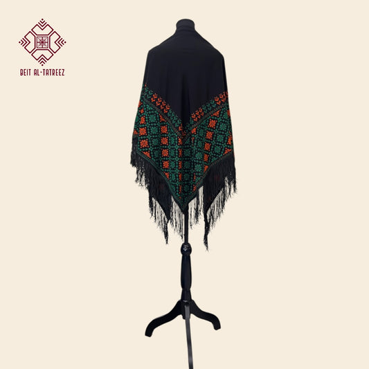 Orange & Green Tatreez Shawl