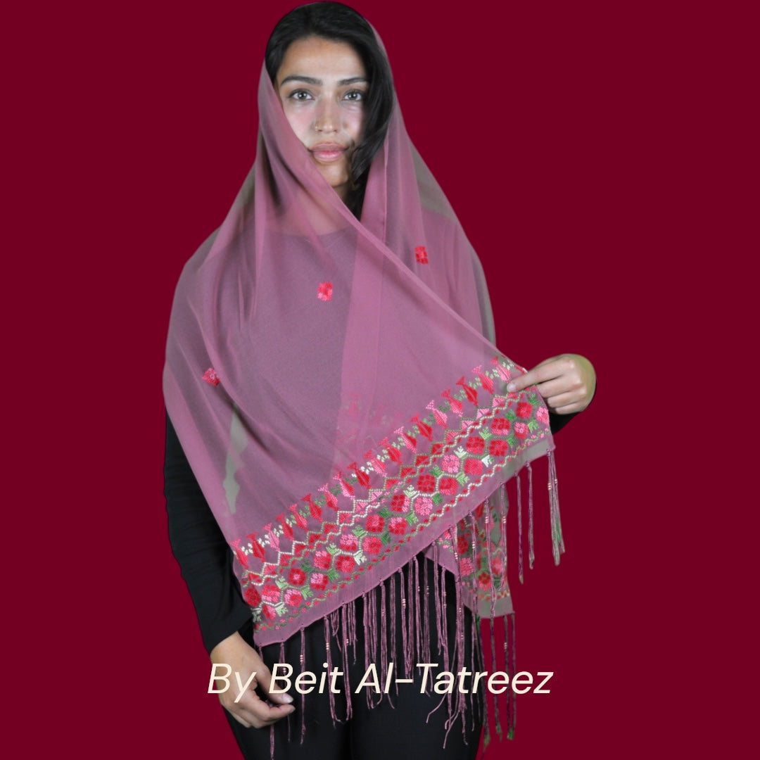 Pink Tatreez Shawl