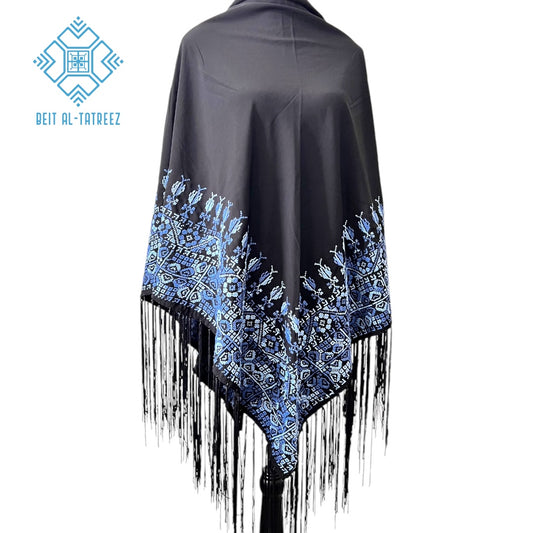 Sky Blue on Black Shawl