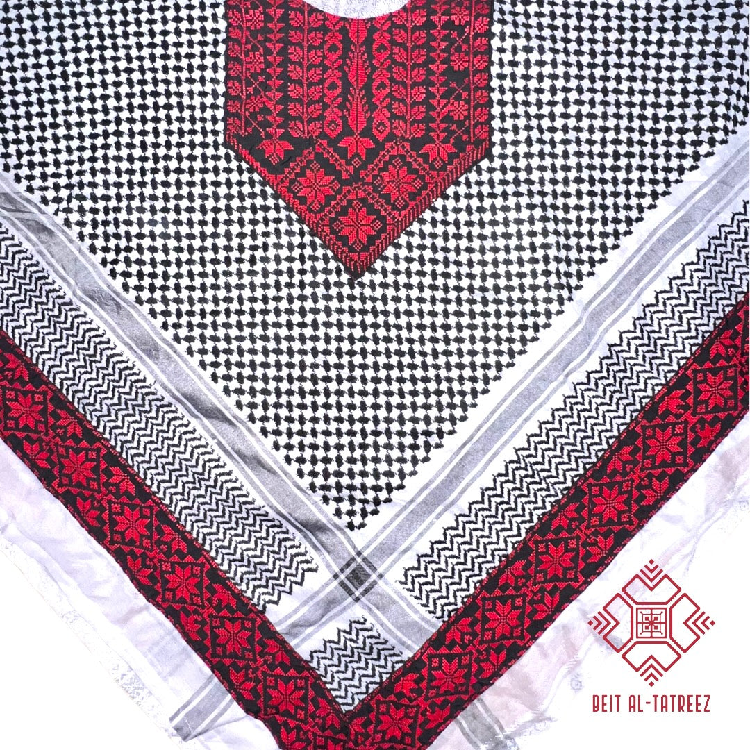 Keffiyeh Diamond Tatreez Poncho Shirt