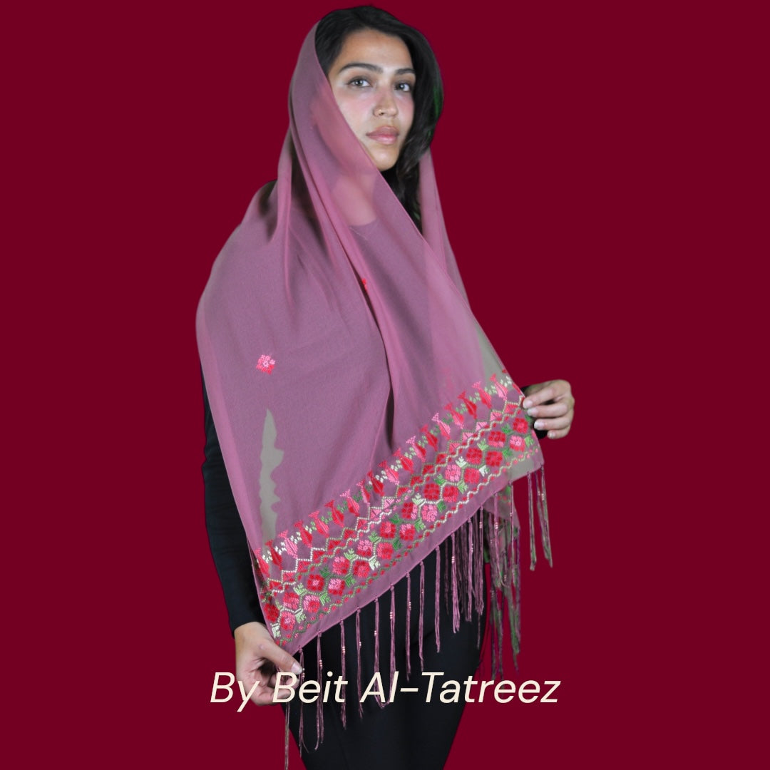 Pink Tatreez Shawl