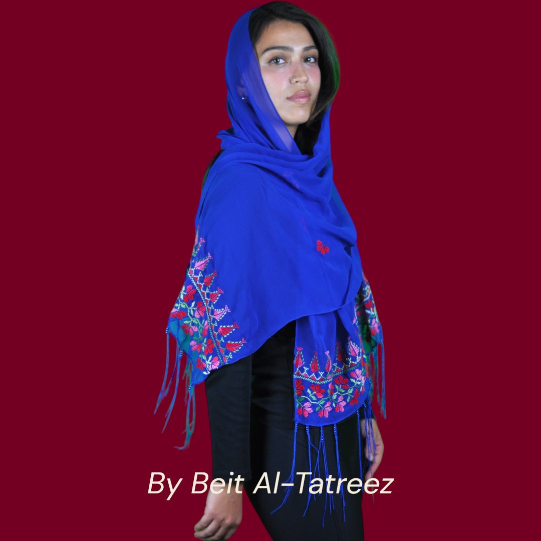 Blue Tatreez Shawl