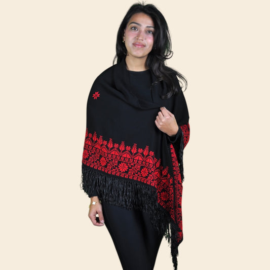 Scarlet Tatreez Shawl