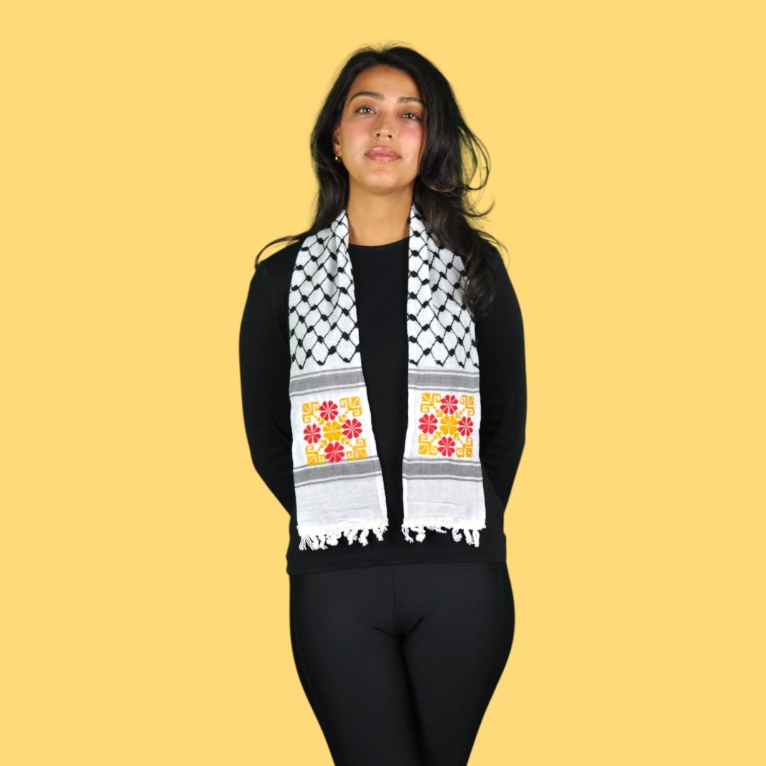 Tatreez Pride Keffiyeh Scarf - Embroidered