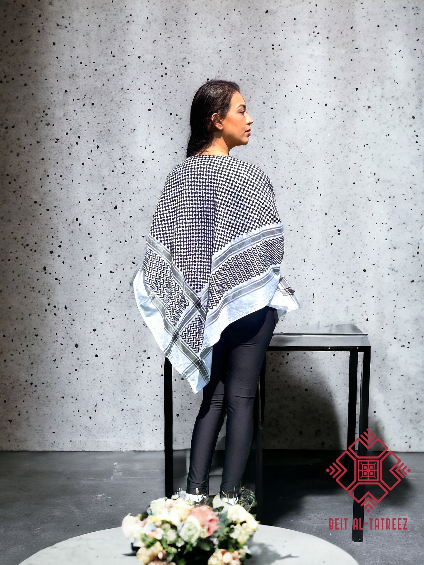 Keffiyeh Diamond Tatreez Poncho Shirt