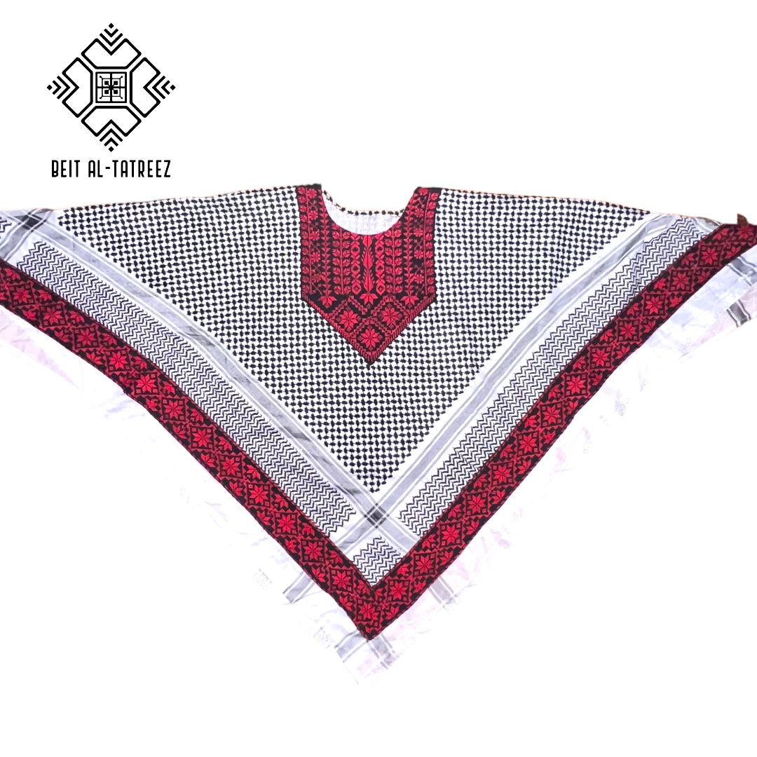 Keffiyeh Diamond Tatreez Poncho Shirt