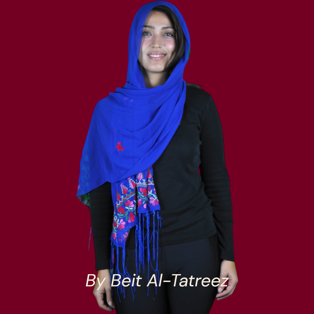 Blue Tatreez Shawl