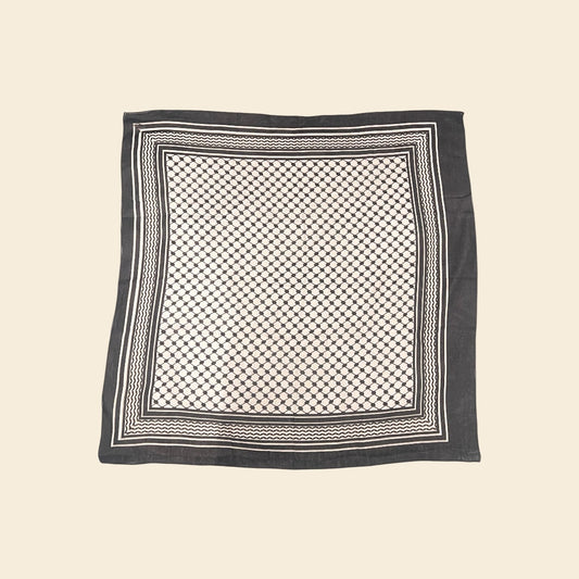 Palestinian Black Keffiyeh Square Bandana