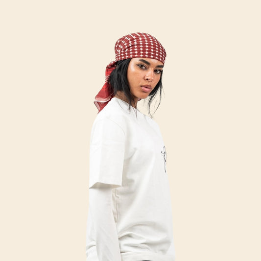 Red Palestinian Keffiyeh Bandana