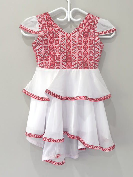 White & Red | Butterfly Kids Dress