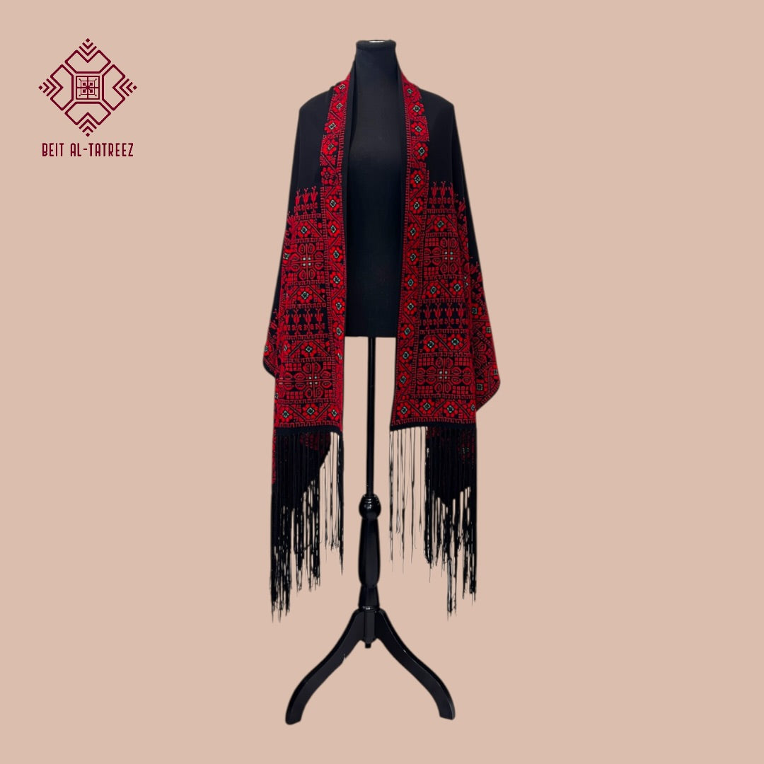 Bethlehem Red Tatreez Shawl