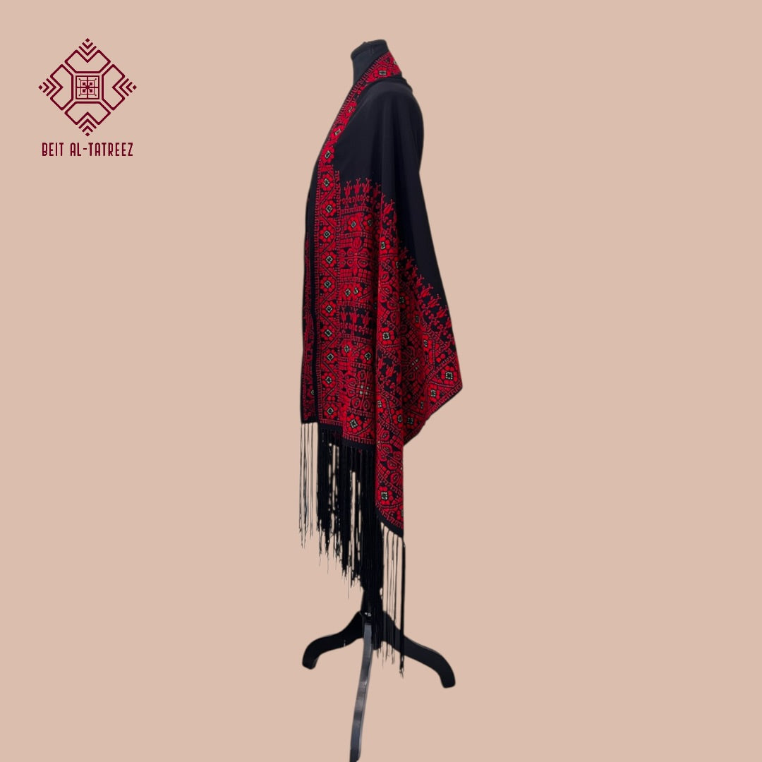 Bethlehem Red Tatreez Shawl
