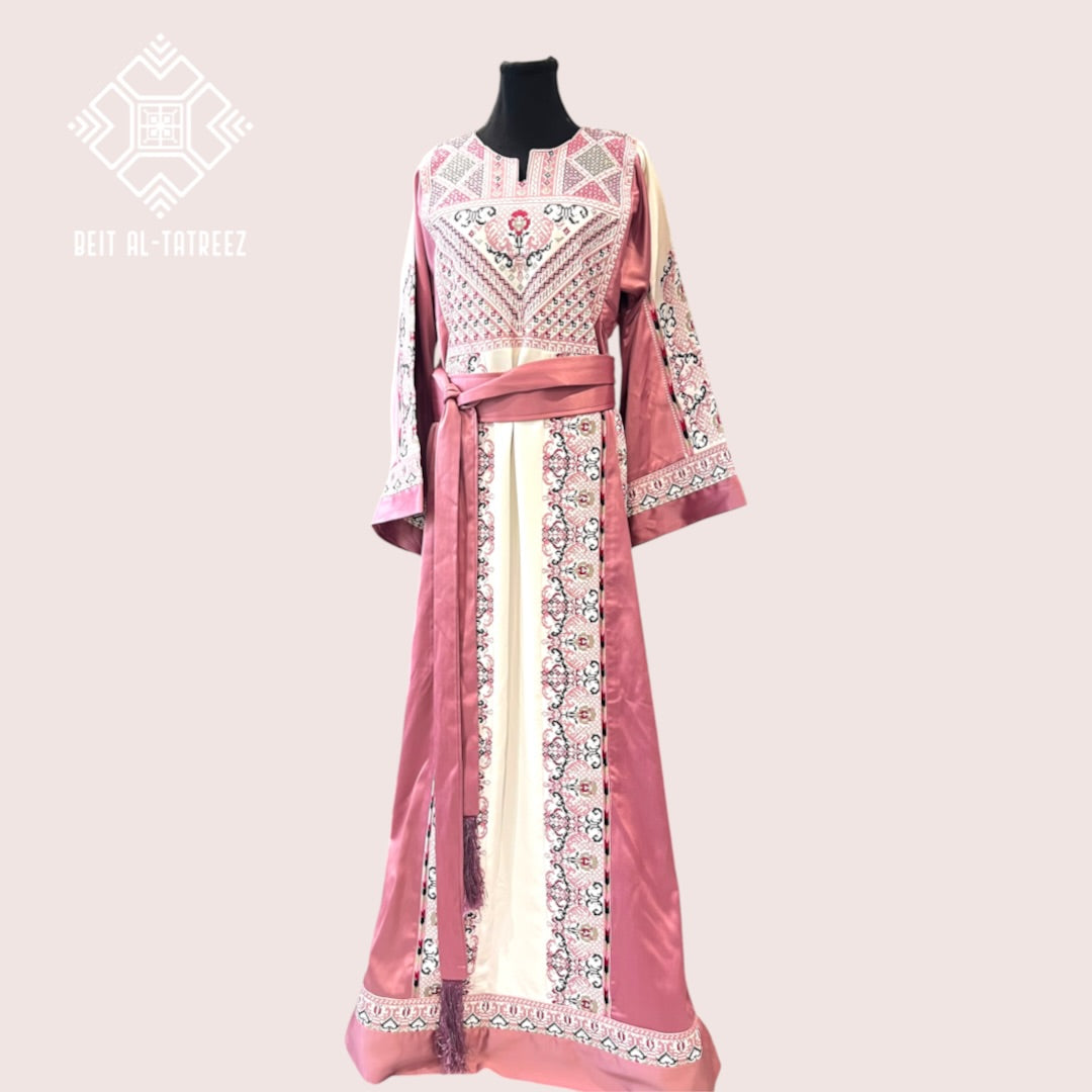Jouri Palestinian Heritage Dress – Rose & White