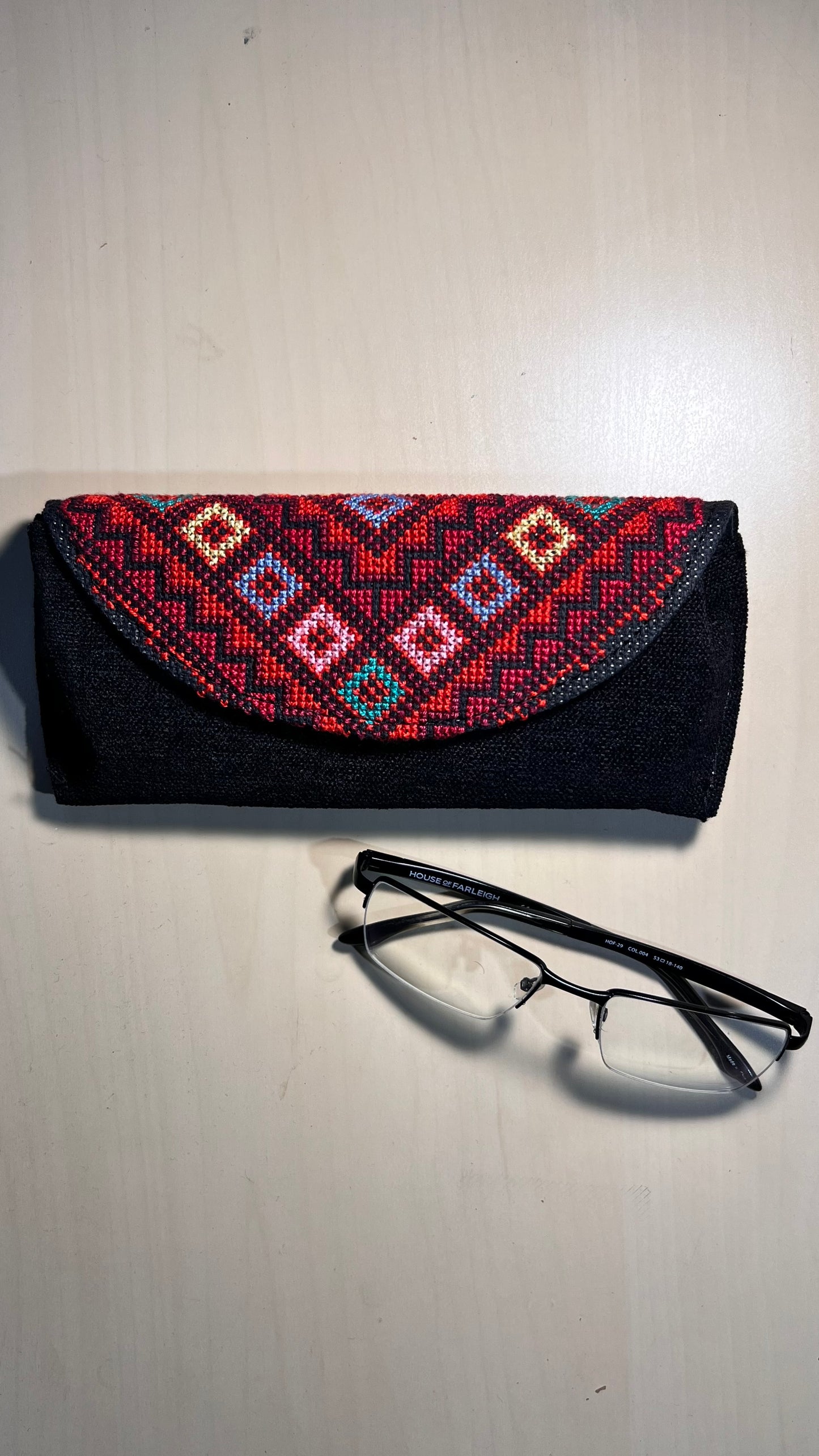 Embroidered Eyeglasses Case