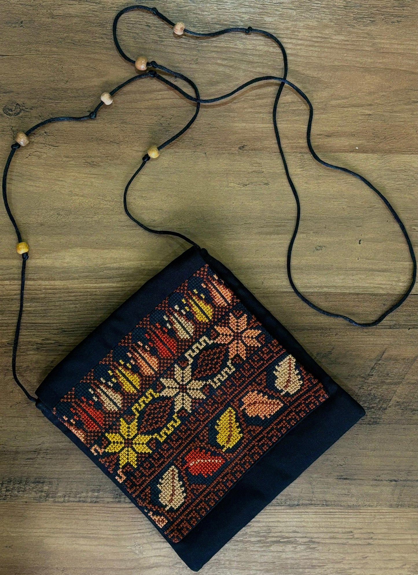 Handmade Fall Colors Tatreez Shoulder & Crossbody Bag