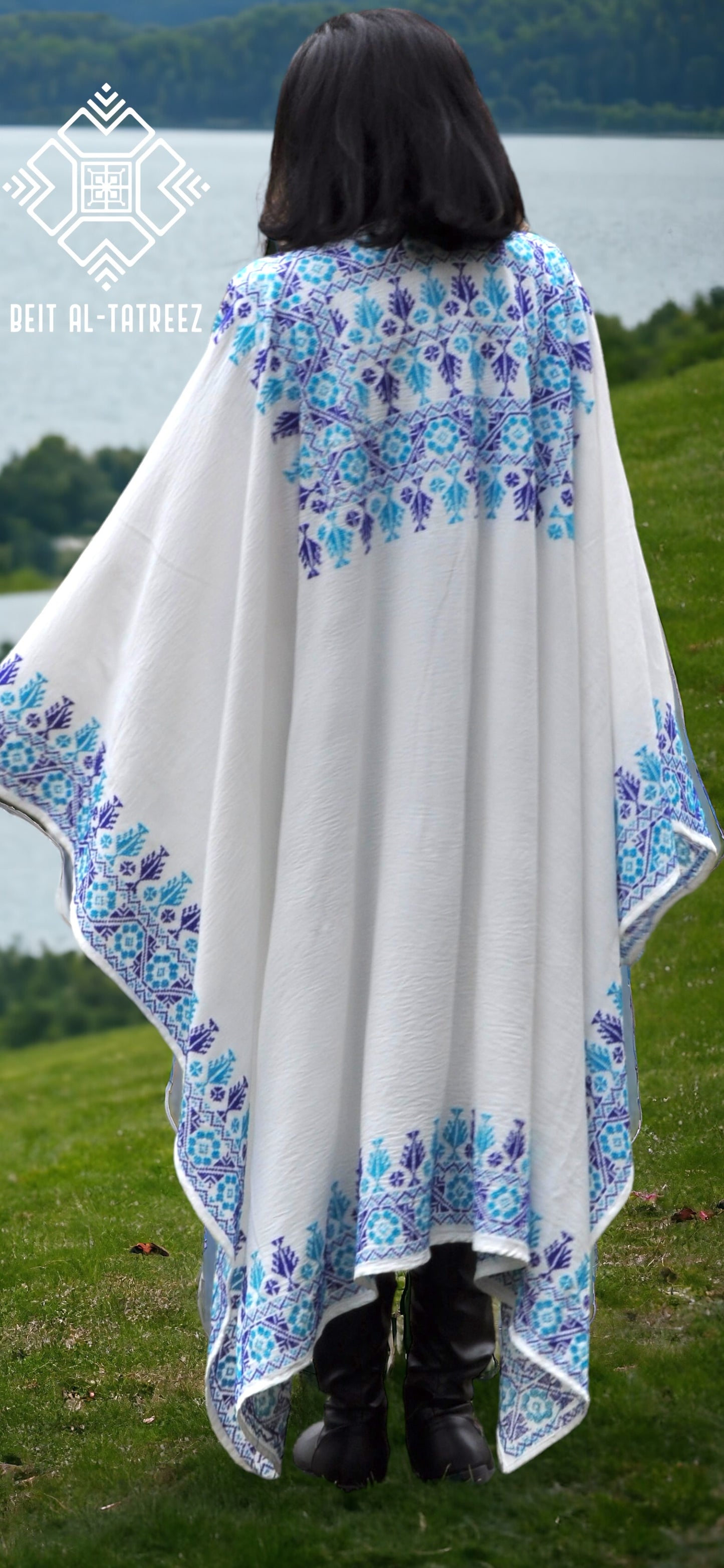 Divine White Blue Cape