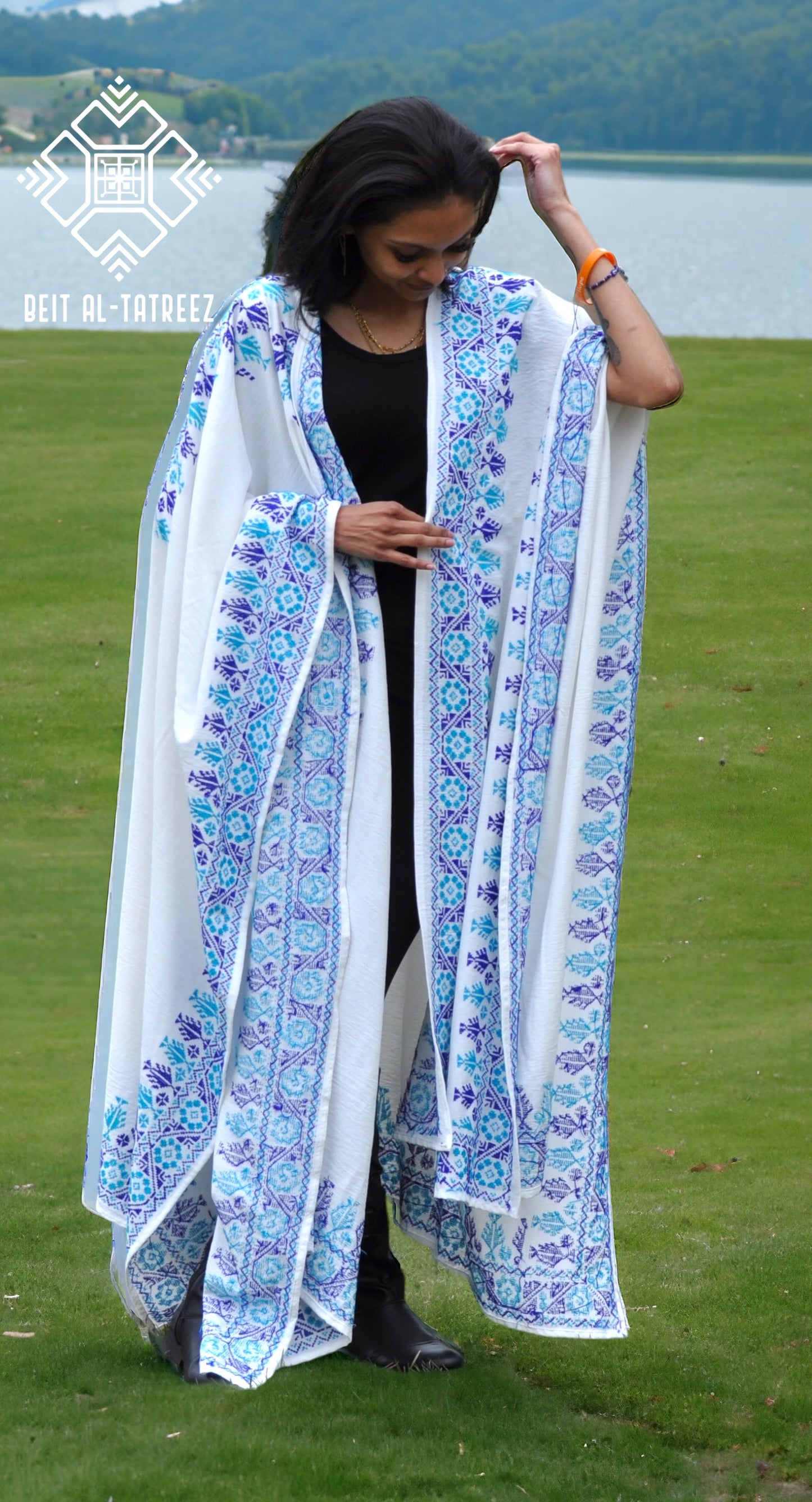 Divine White Blue Cape