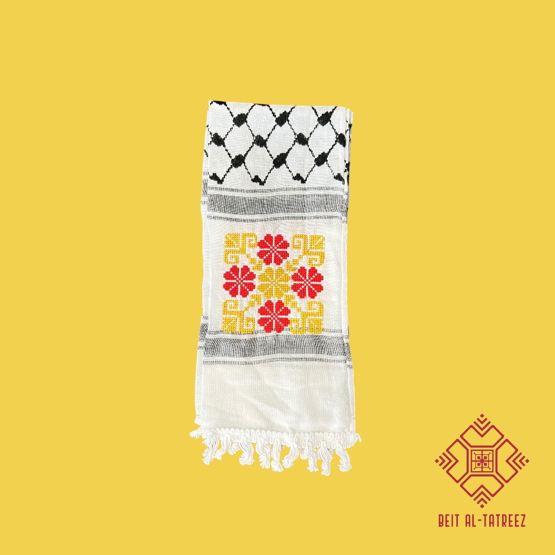 Tatreez Pride Keffiyeh Scarf - Embroidered Elegance