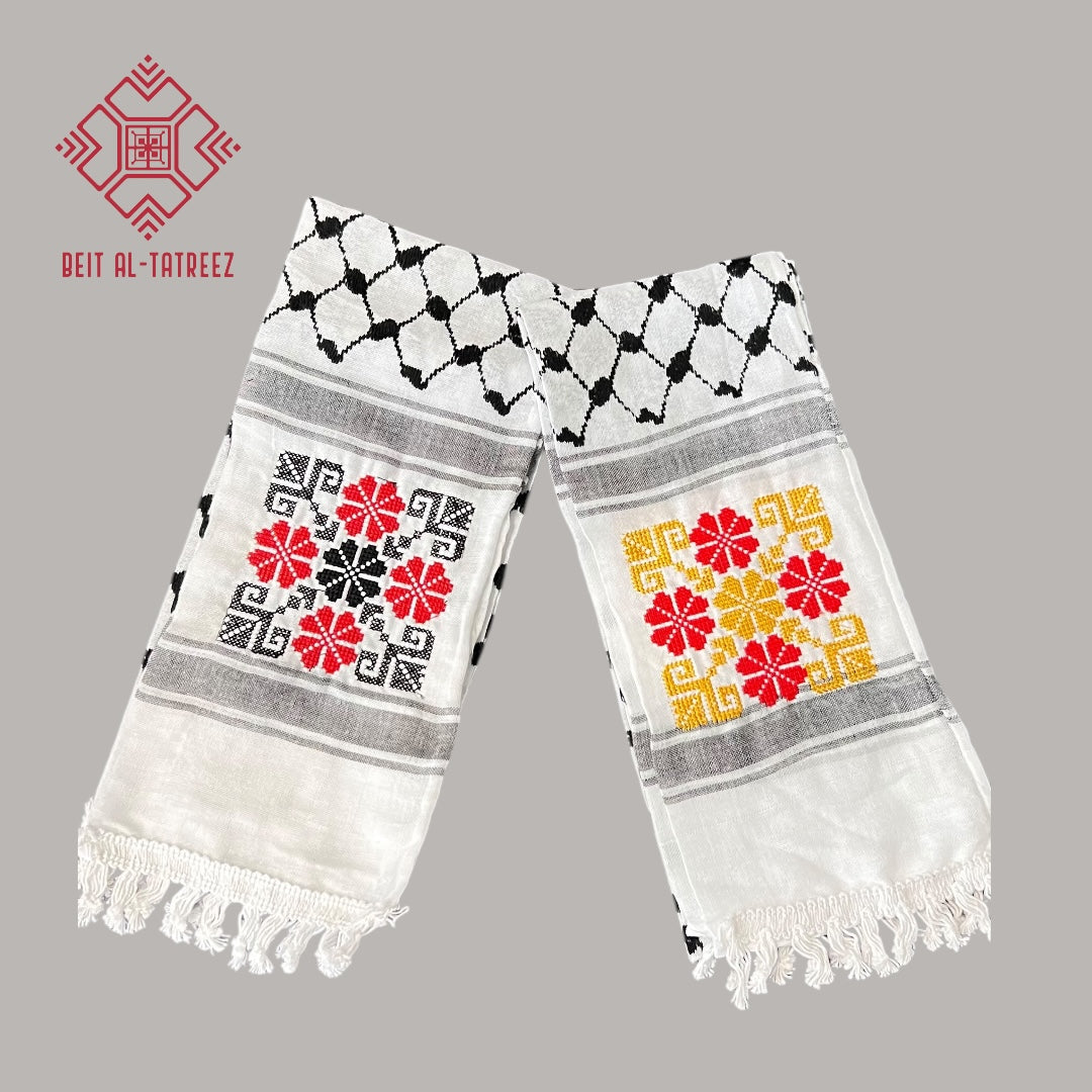 Tatreez Pride Keffiyeh Scarf - Embroidered Elegance