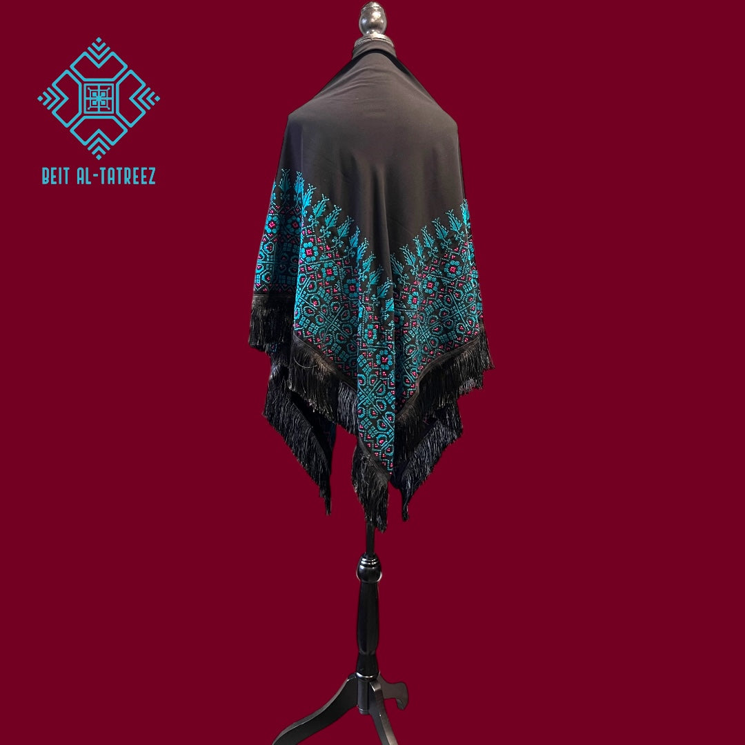 Moonlit Tatreez Shawl "One-of-One"