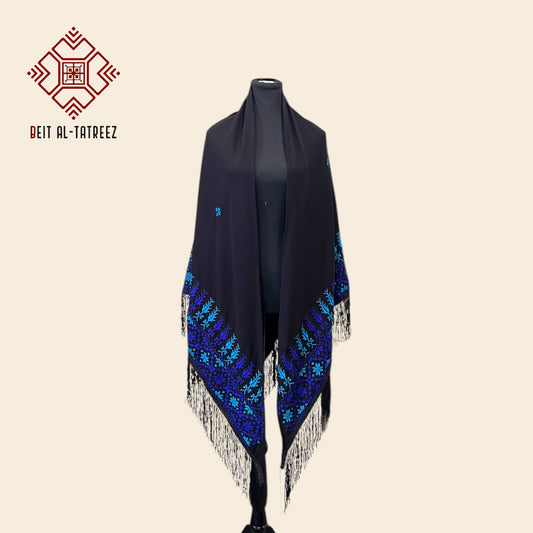 Yafa Blue Waves Shawl