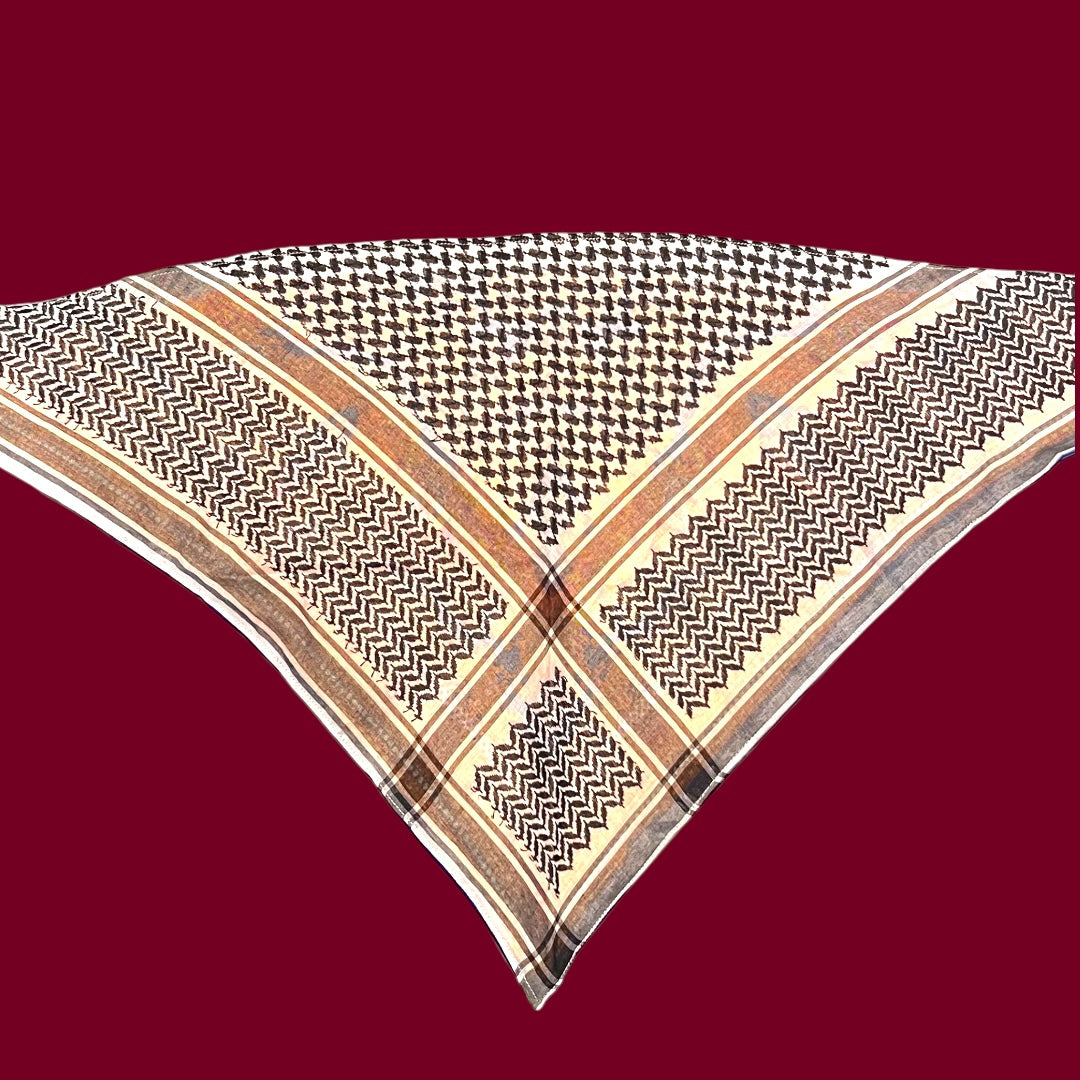 Palestinian Floral Keffiyeh Bandana – Roses (Double Face)